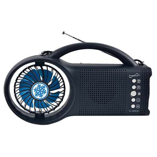 Supersonic Solar Power Bluetooth Speaker with FM Radio / LED Torch Light / Fan-3