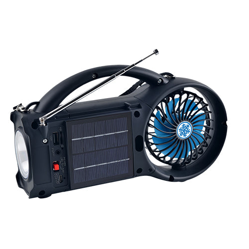 Supersonic Solar Power Bluetooth Speaker with FM Radio / LED Torch Light / Fan-4
