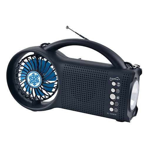Supersonic Solar Power Bluetooth Speaker with FM Radio / LED Torch Light / Fan-0
