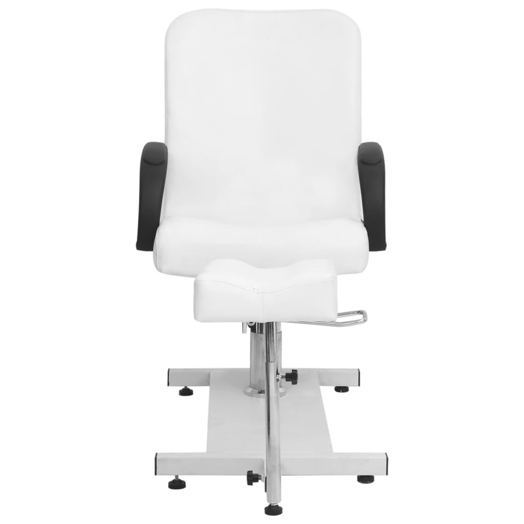 vidaXL Massage Chair with Footrest White 50"x23.6"x38.6" Faux Leather-0