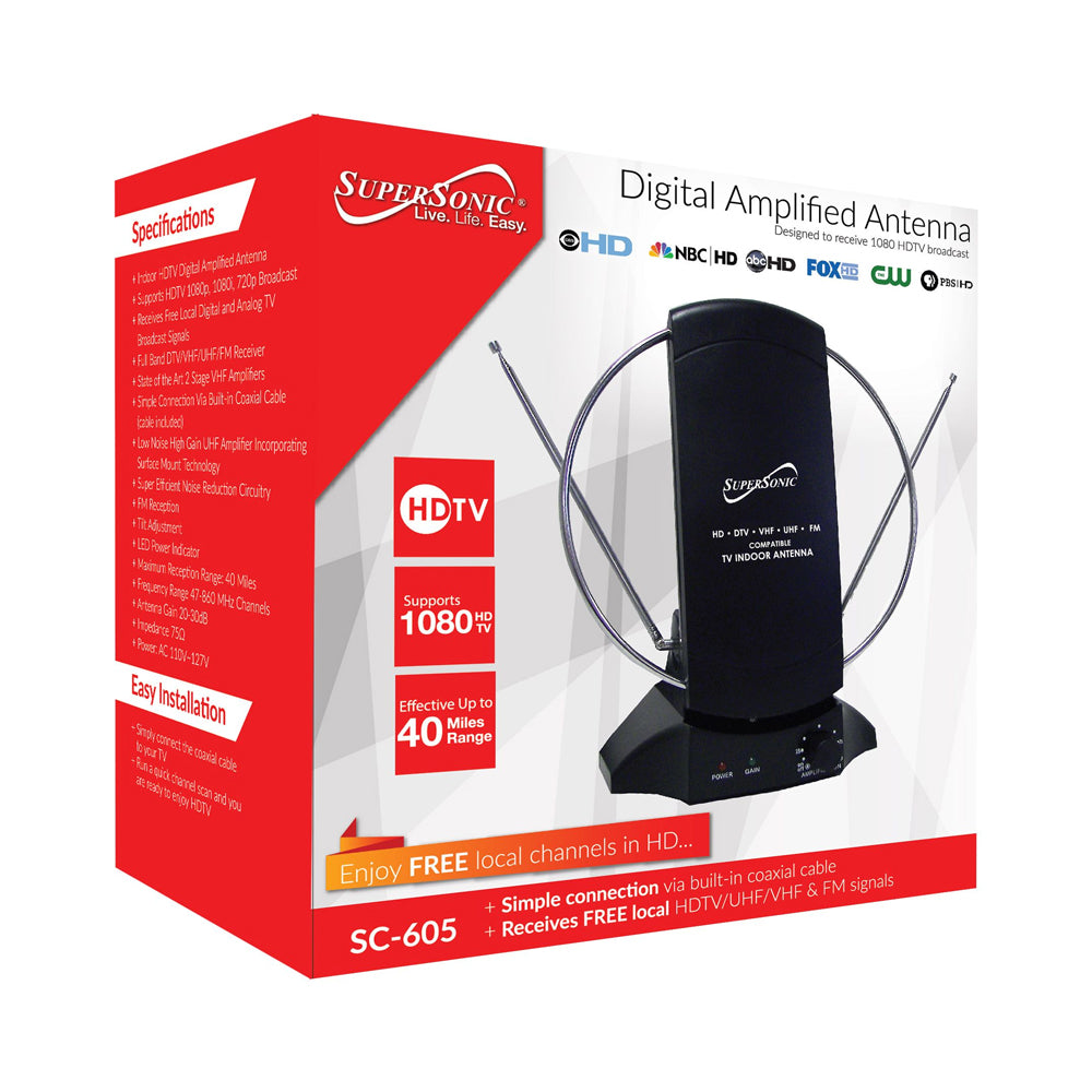 Supersonic HDTV Digital Amplified Indoor Antenna-1
